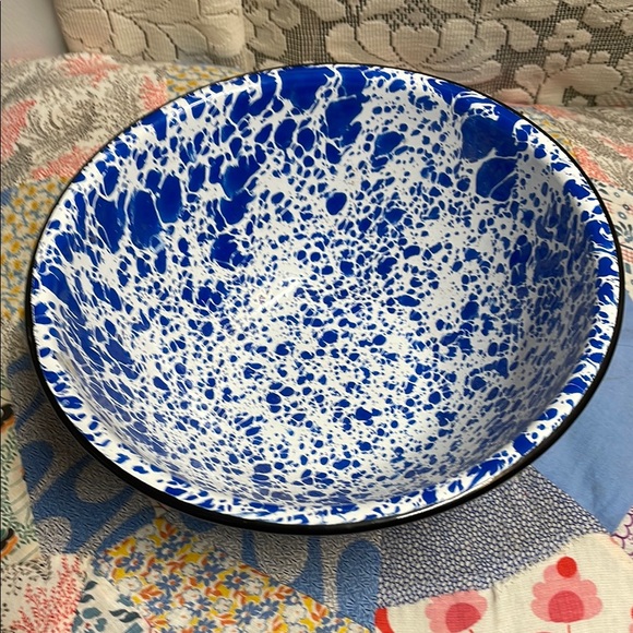 cgs international Other - Enamel Blue and White Speckled Art Bowl